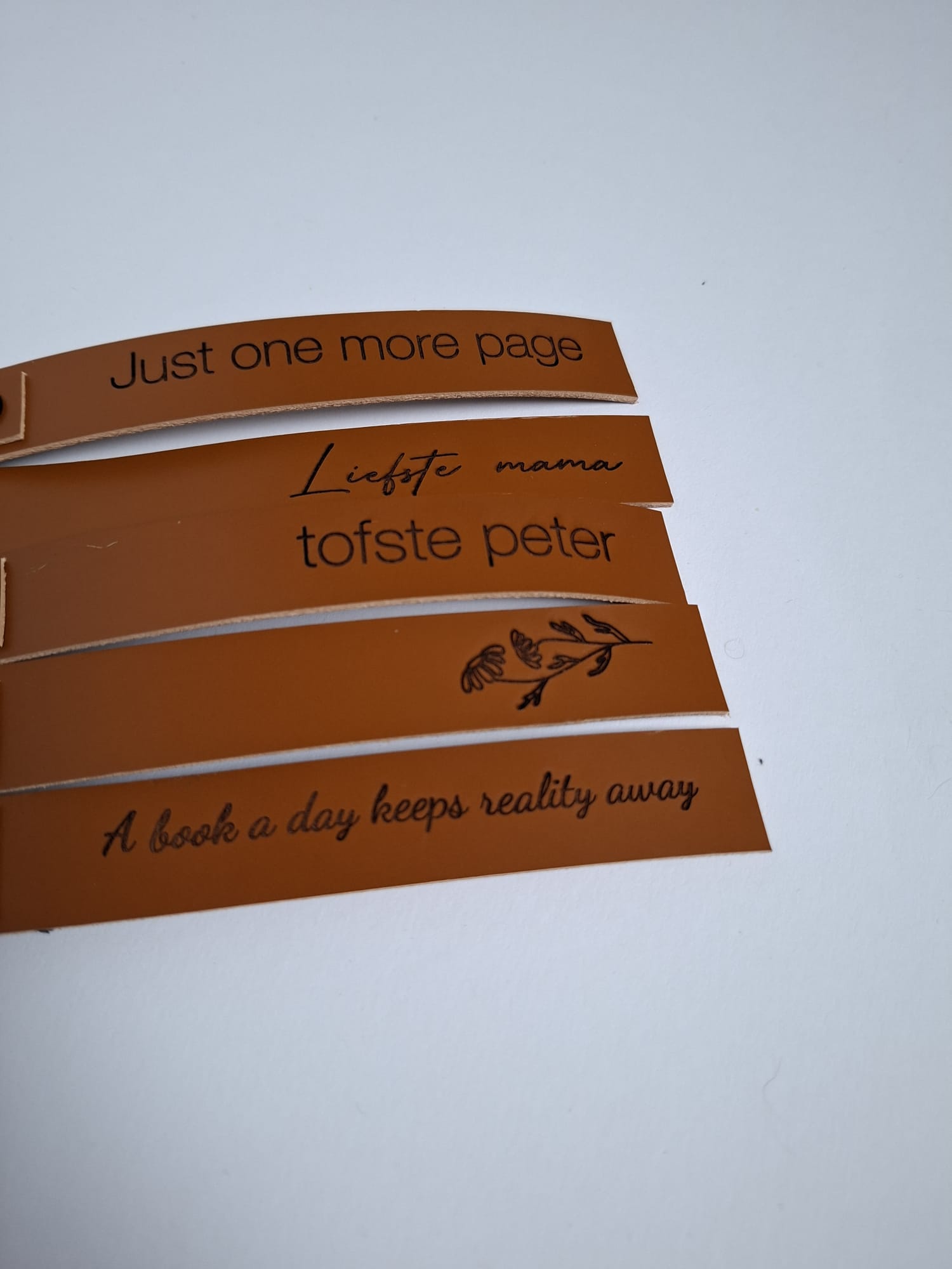 gepersonaliseerde lederen bladwijzer