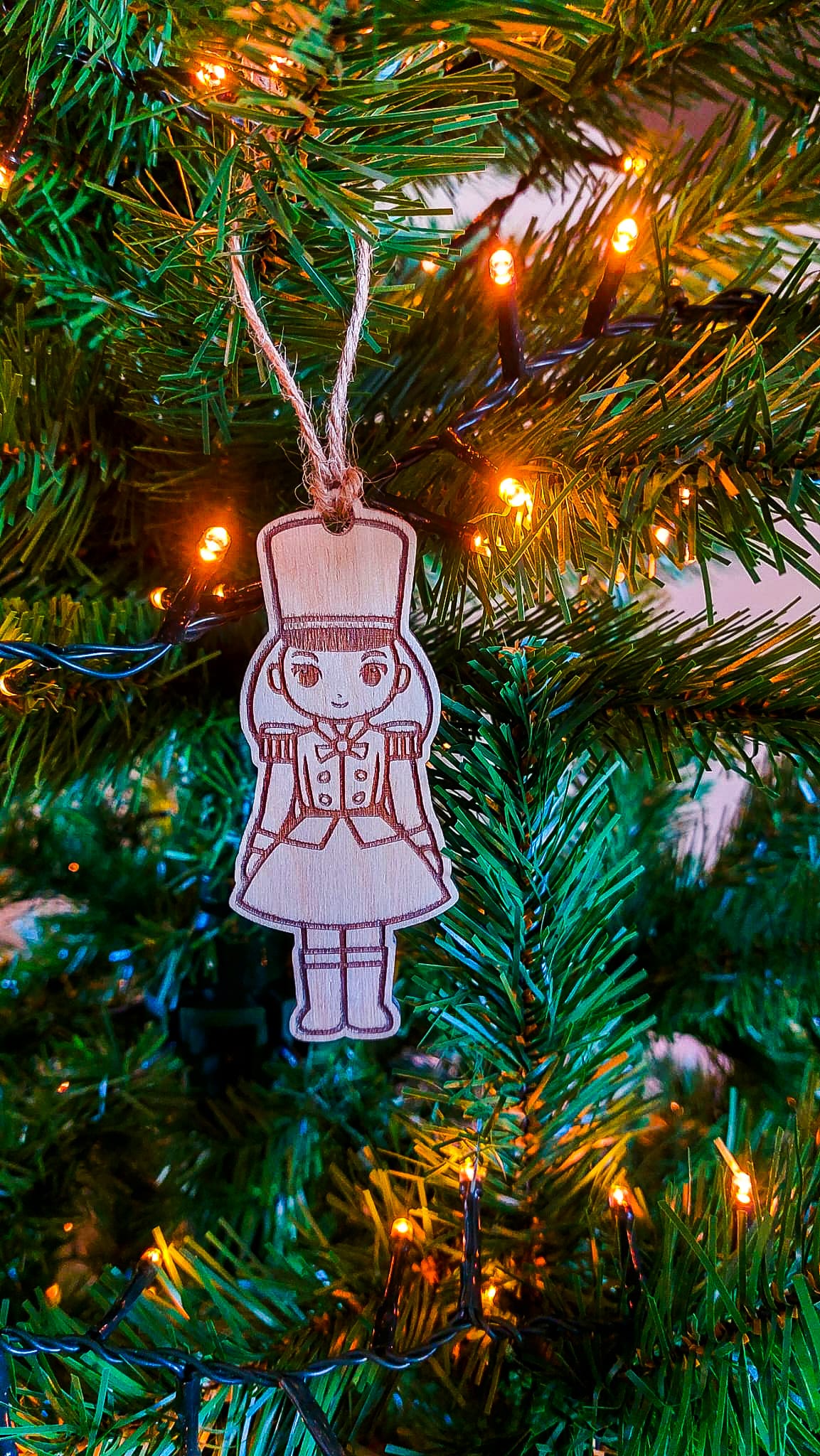 Houten kerstbal met gepersonaliseerde gravure - Afbeelding 5