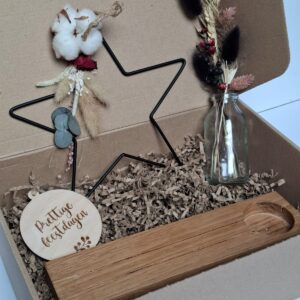 kerstbox droogbloemen gepersonaliseerd geschenk