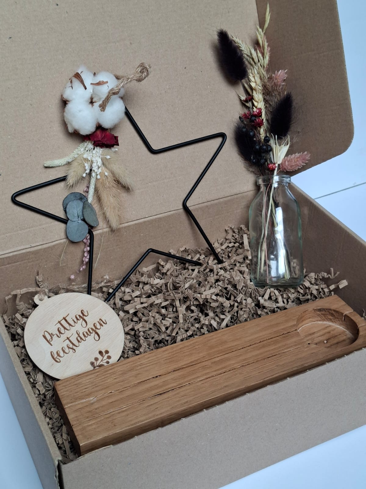 kerstbox droogbloemen gepersonaliseerd geschenk