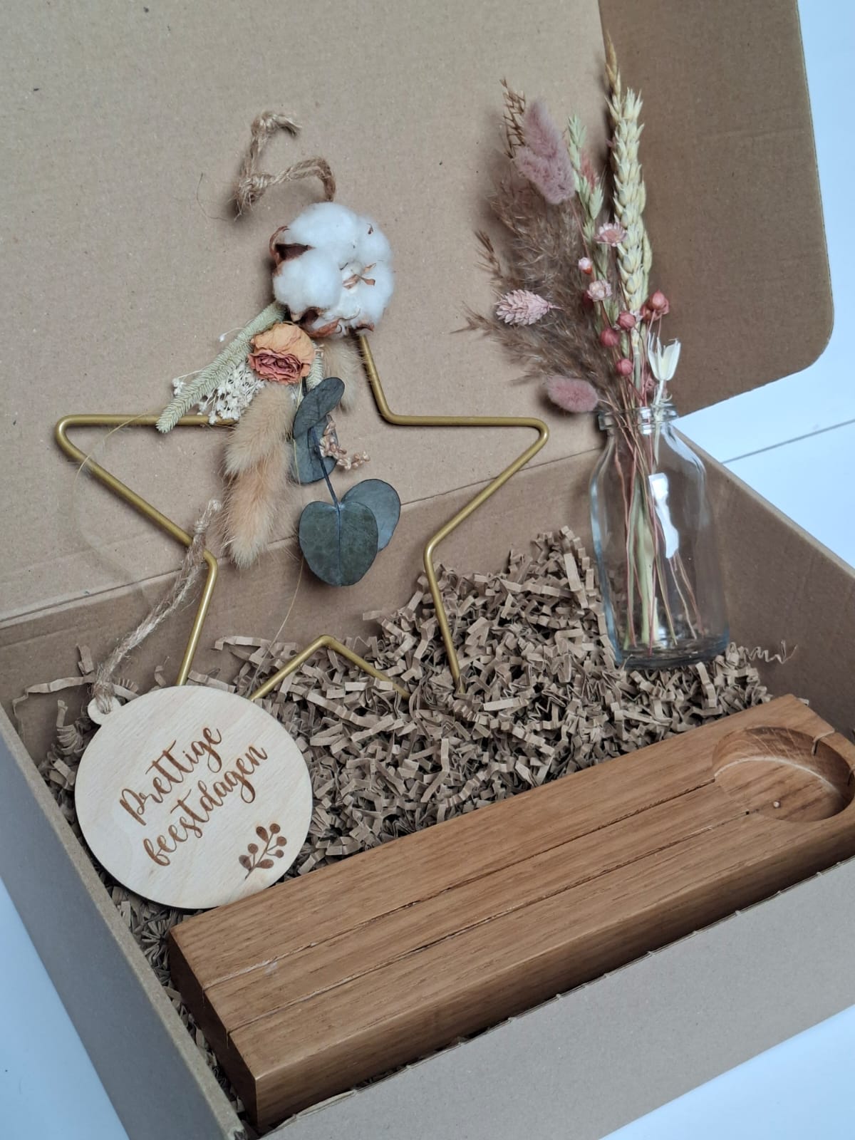 kerstbox droogbloemen gepersonaliseerd geschenk