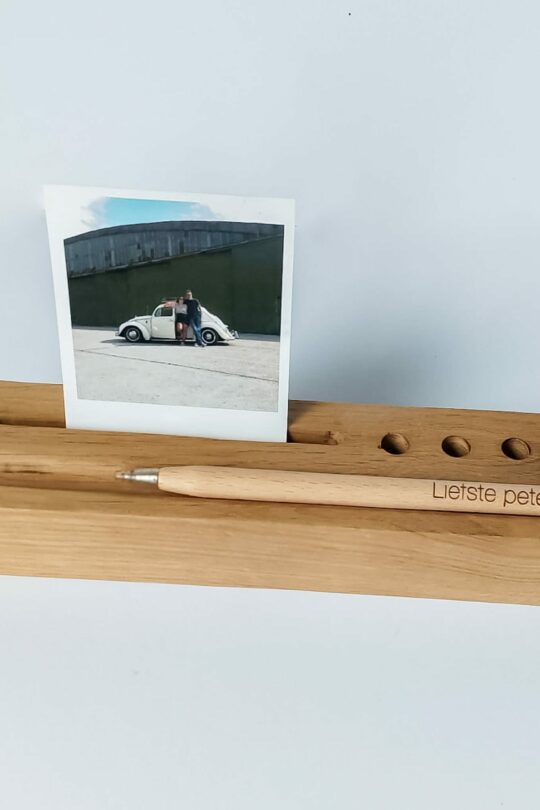 eiken pennenhouder en houten pen met gepersonaliseerde gravure geschenk, meter, peter, papa, mama, getuige