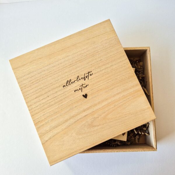 Houten kist, herinneringskist, memorybox met gepersonaliseerde gravure - Afbeelding 9