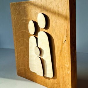 familie 3d abstract, falieportret, lijntekening familie