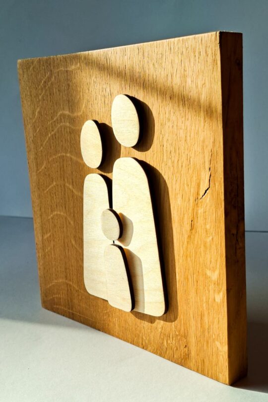 familie 3d abstract, falieportret, lijntekening familie